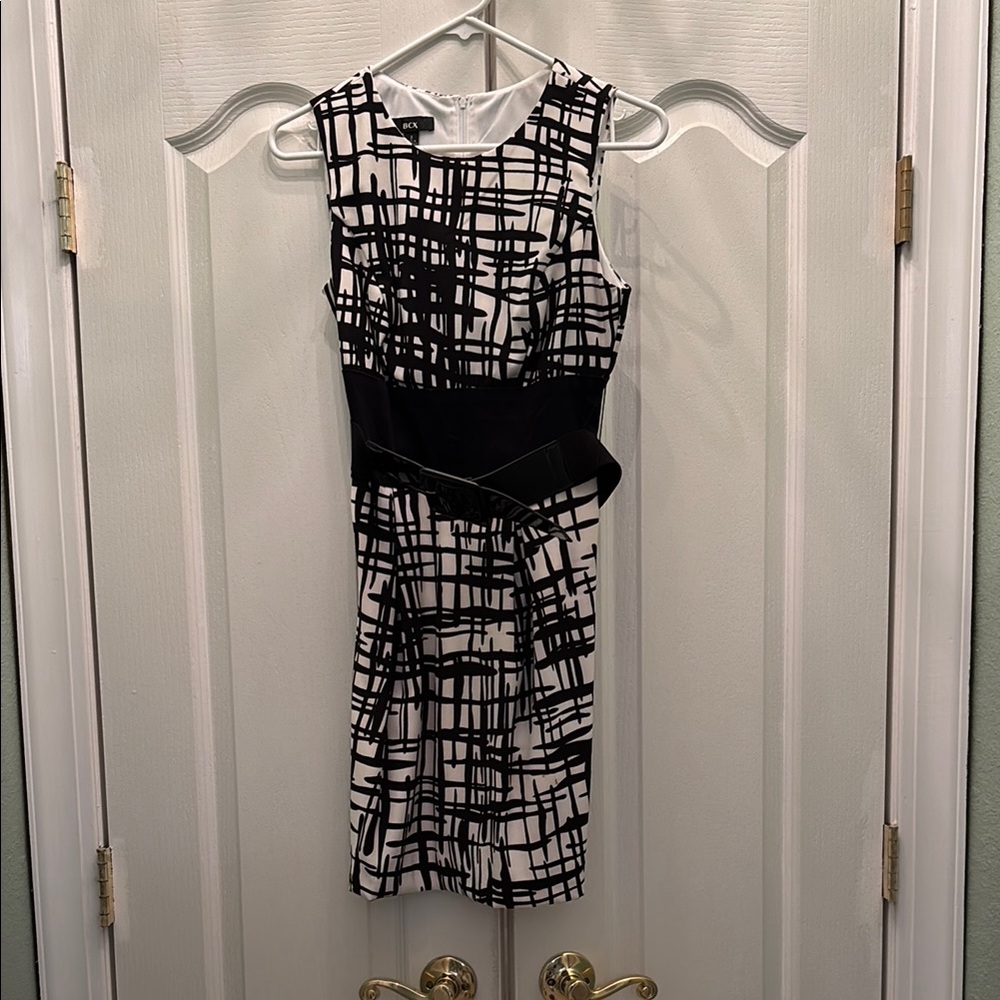 Chic Black and White Patterned Dress